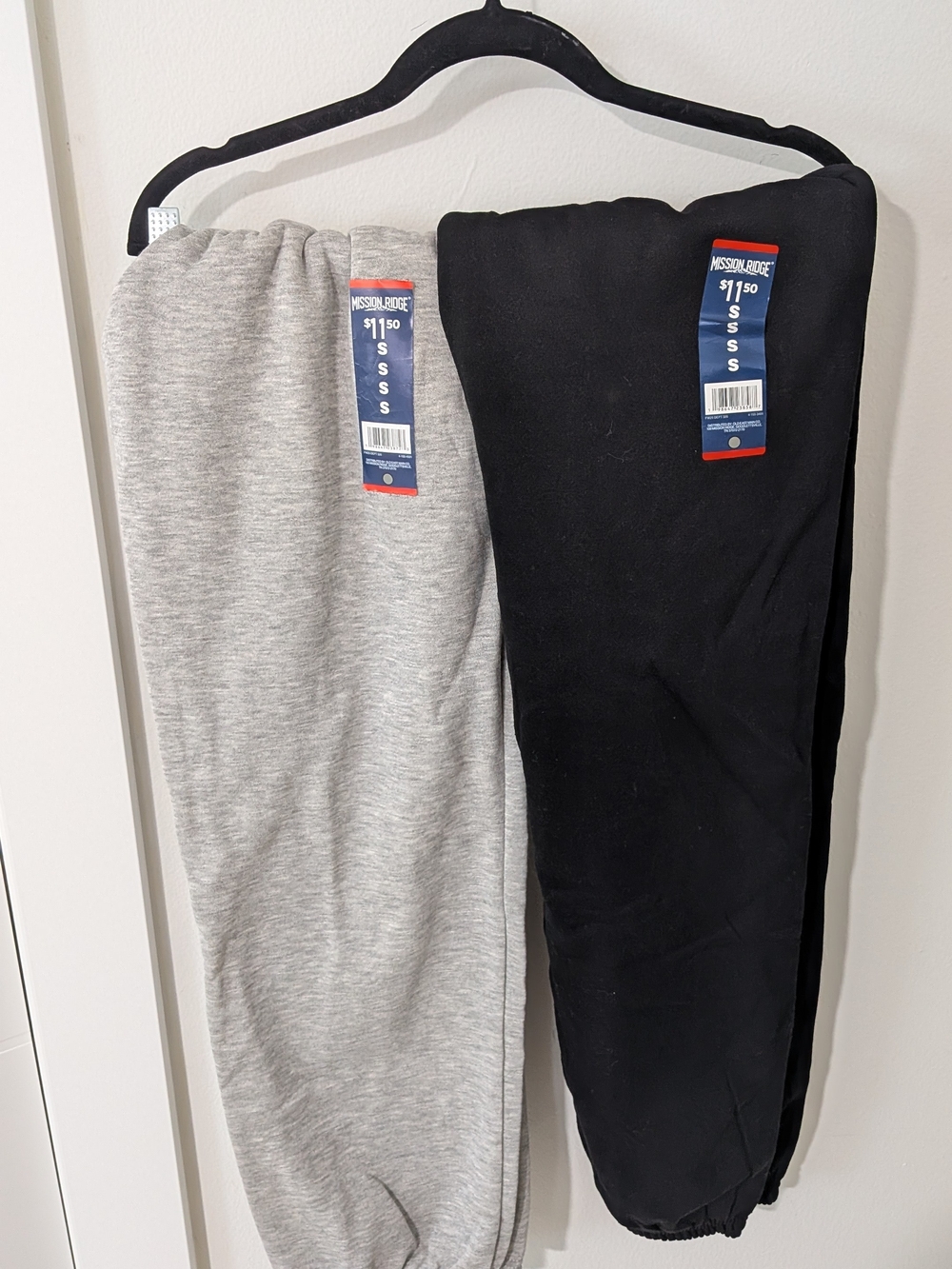 2 Pk Men's Small Sweatpants - Black & Gray By Mission Ridge NWT